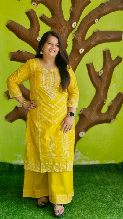 Sunshine Charm Mustard Kurta Set
