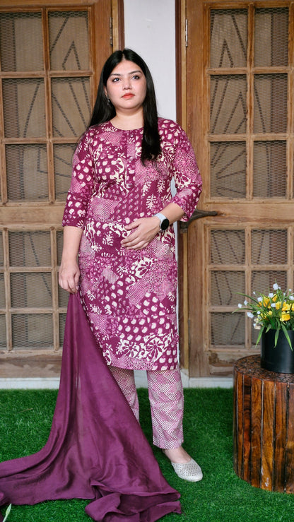 Aafreen Berry Mix Cotton Set