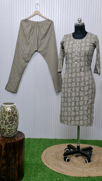 Ethereal Echoes Block Print Suit Set