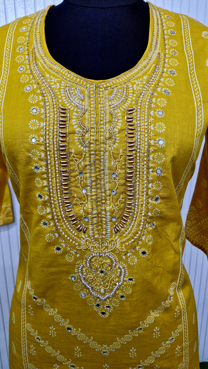 Sunshine Charm Mustard Kurta Set