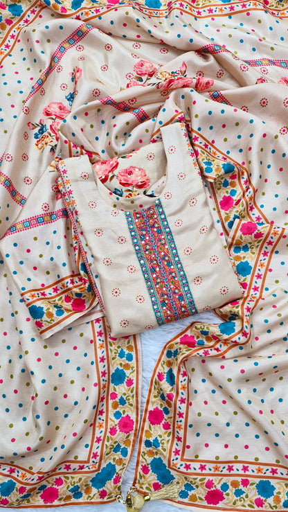 Noor-e-Gulab Embroidered Silk Suit Set