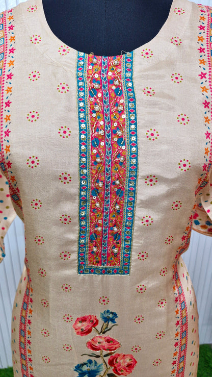 Noor-e-Gulab Embroidered Silk Suit Set
